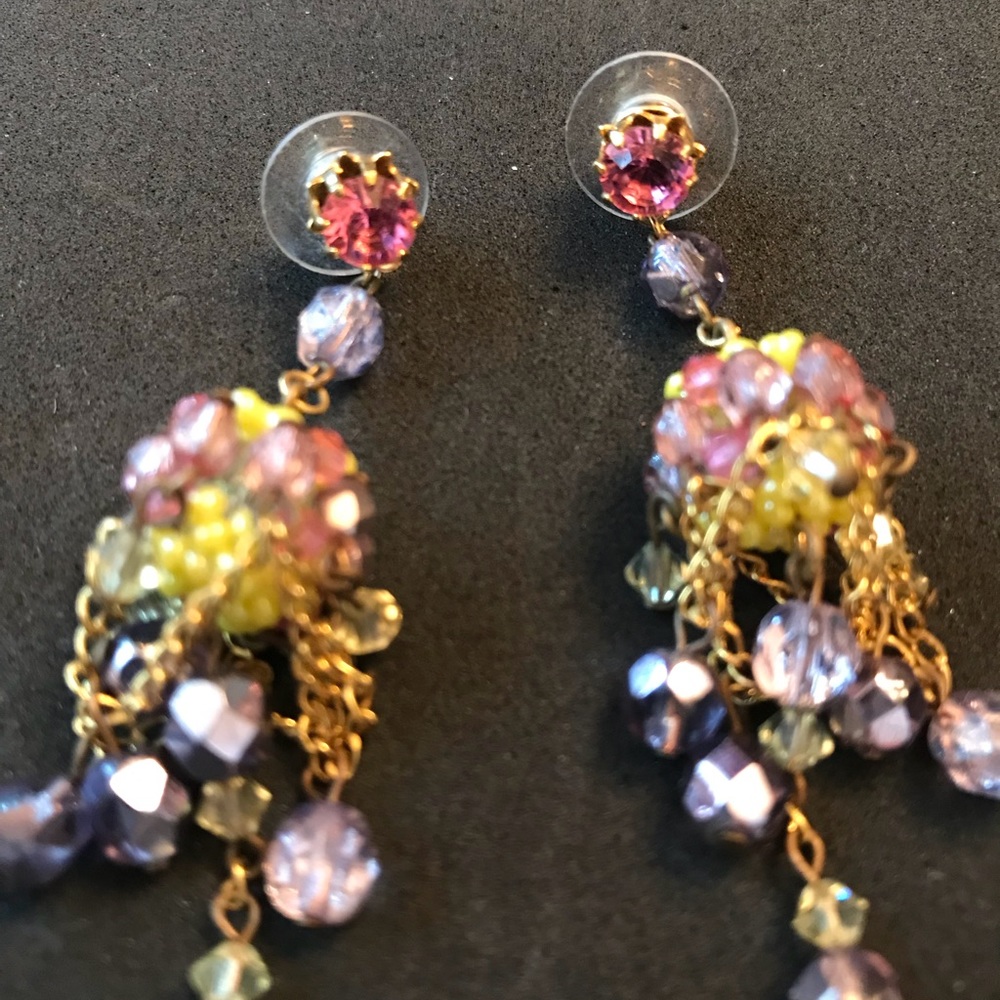 Pink stud drop ball dangles - Picture 2 of 2